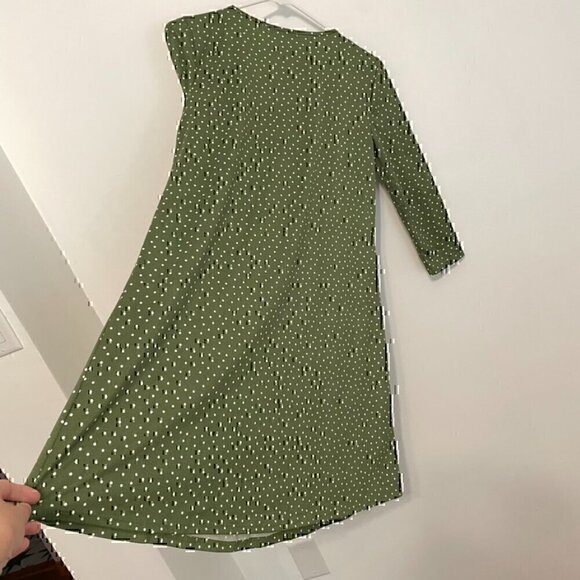NEW NWT NINE BRITTON STITCH FIX Skylee Brushed Knit Dress Olive Green Polka Dot - Picture 12 of 12